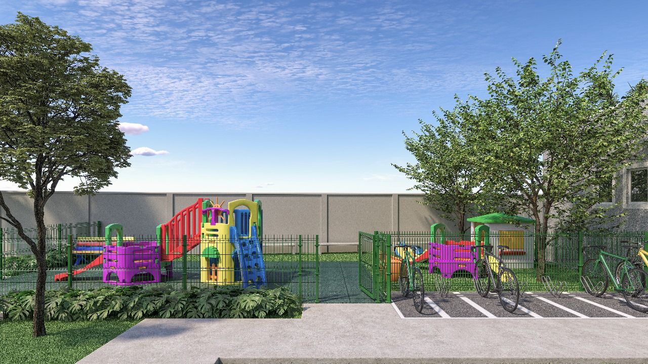 Playground e bicicletário do Residencial Tibre